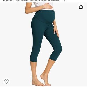 2 pairs of teal maternity yoga capris 💜